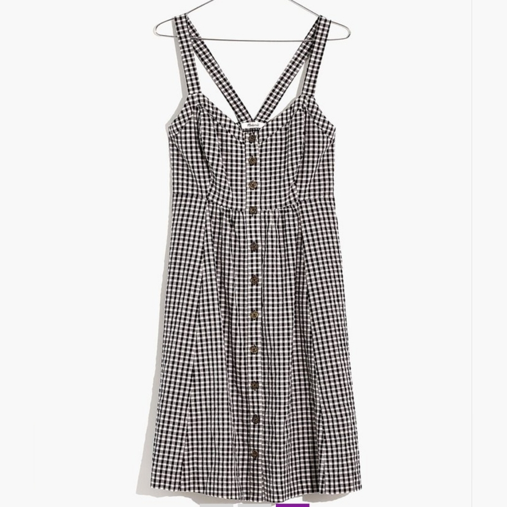 Madewell Checkered Button Down Tank Dress - Size 8